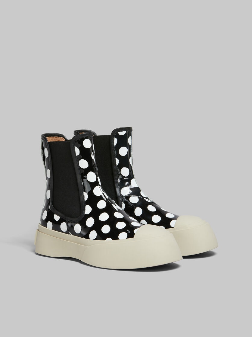 BLACK AND WHITE POLKA-DOT PATENT LEATHER PABLO CHELSEA BOOT - 2