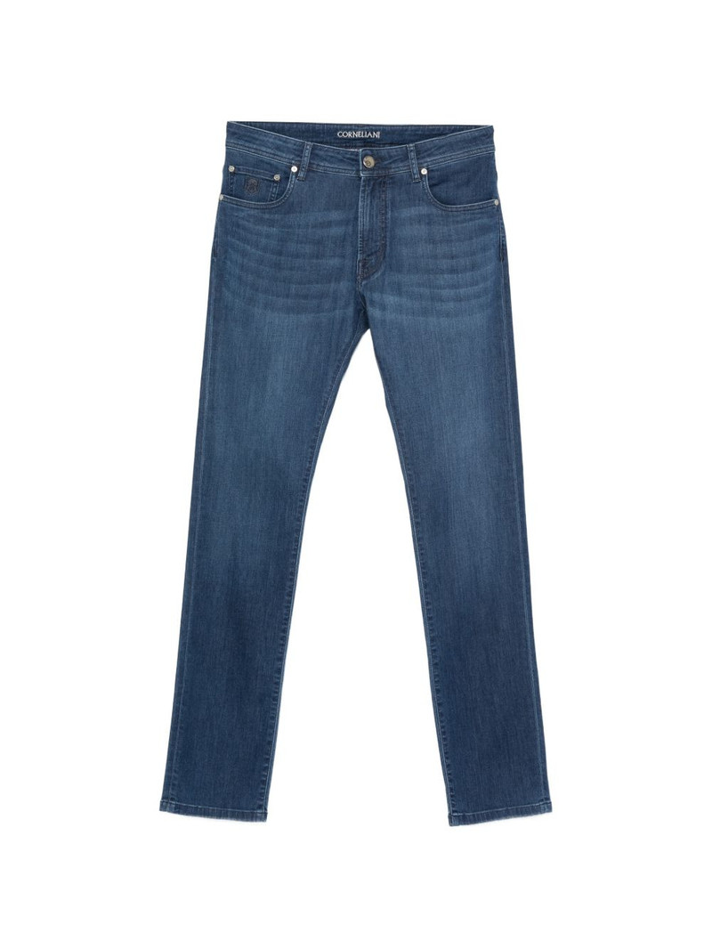 logo patch denim jeans 1