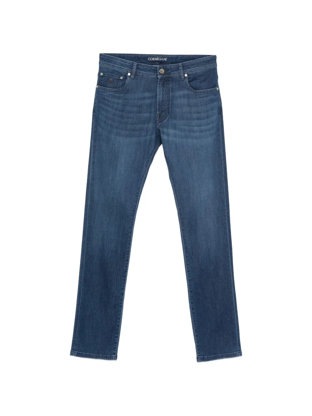 logo patch denim jeans - 1