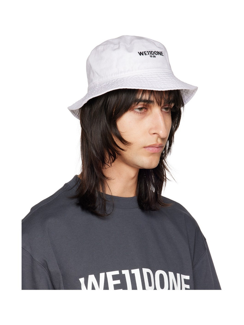We11done White Logo Bucket Hat outlook