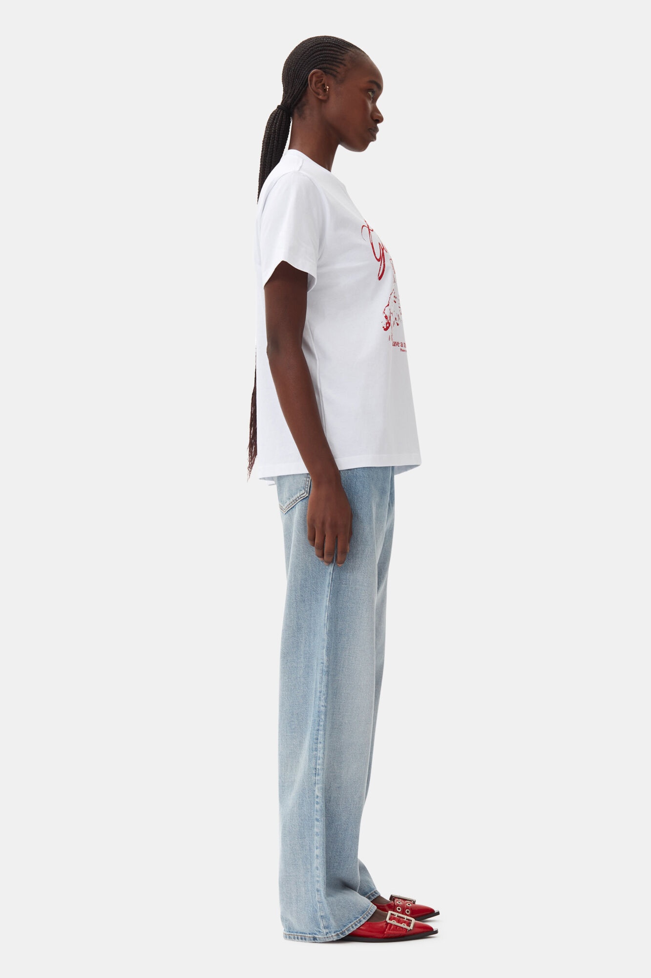 送料・関税込【GANNI】BASIC COTTON JERSEY RELAX FIT T-SHIRT ガニー GANNI GANNI Tシャツ Re-cut Basic Cotton Jersey