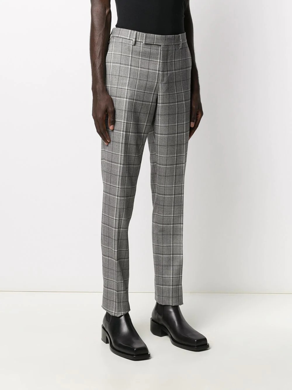 plaid check tailored trousers - 3