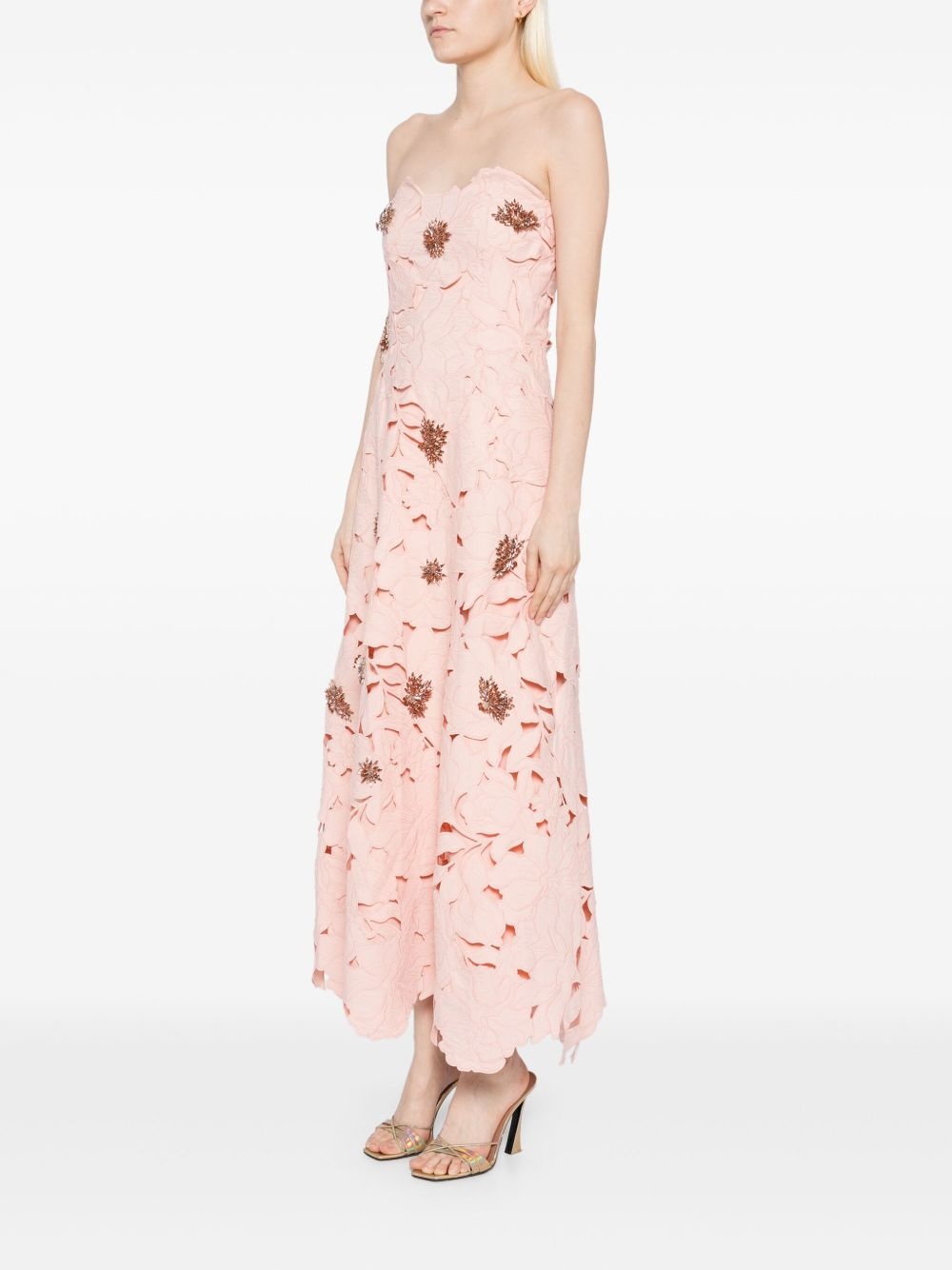 floral-cut lace dress - 3