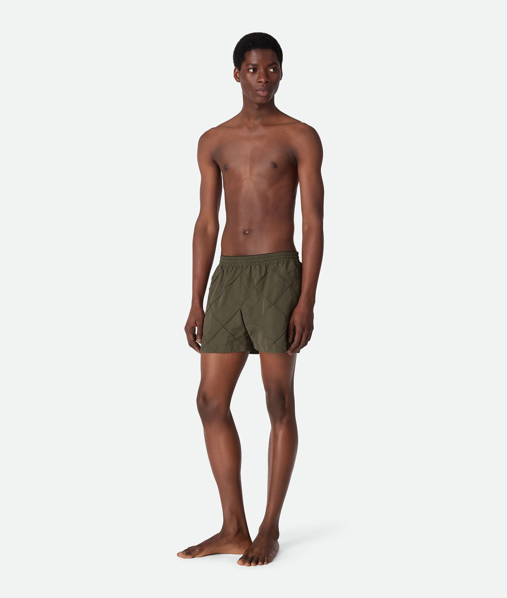Nylon Intrecciato Pattern Swim Shorts - 1