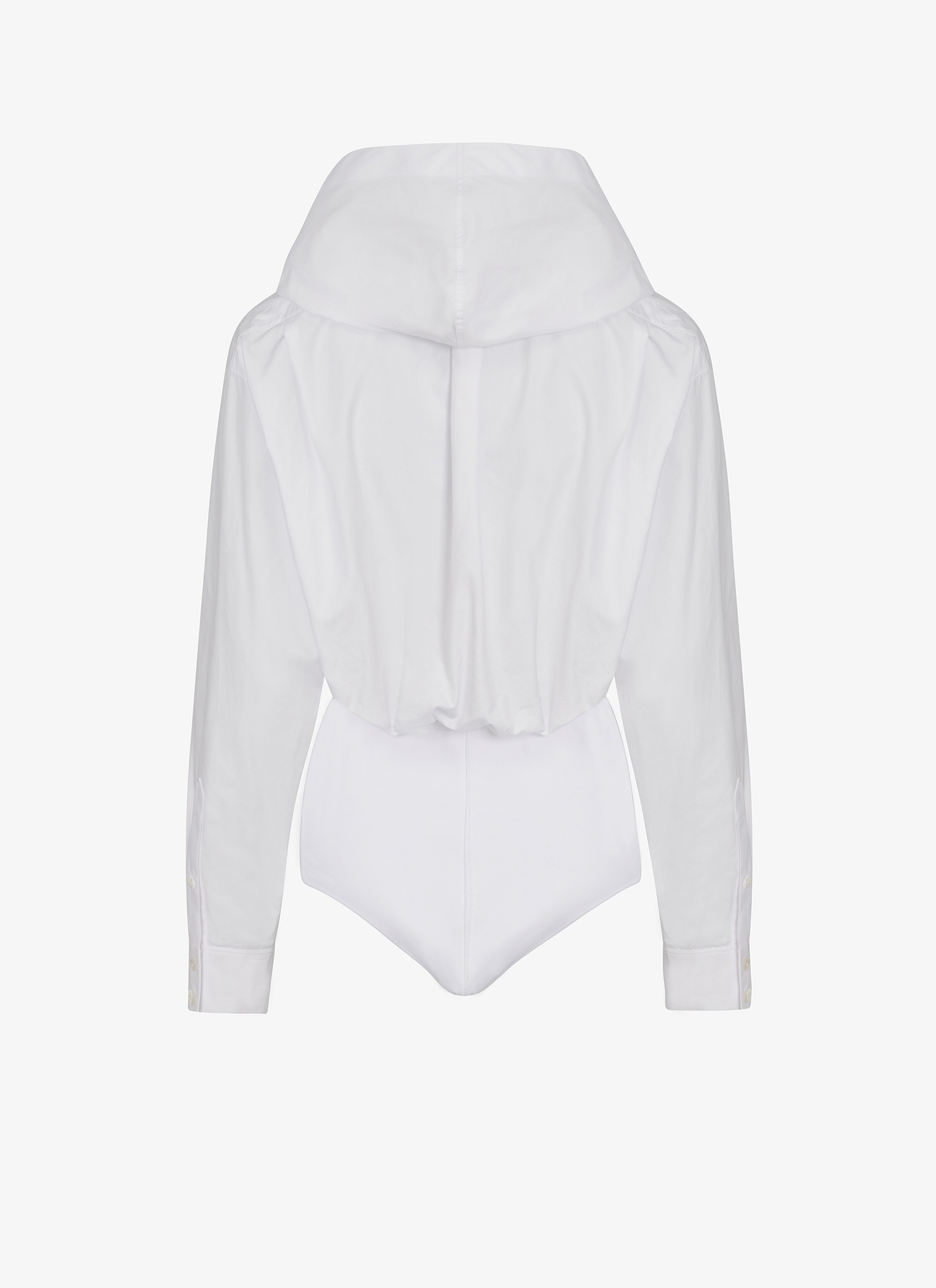 HOODED BODY SHIRT IN COTTON POPLIN - 4