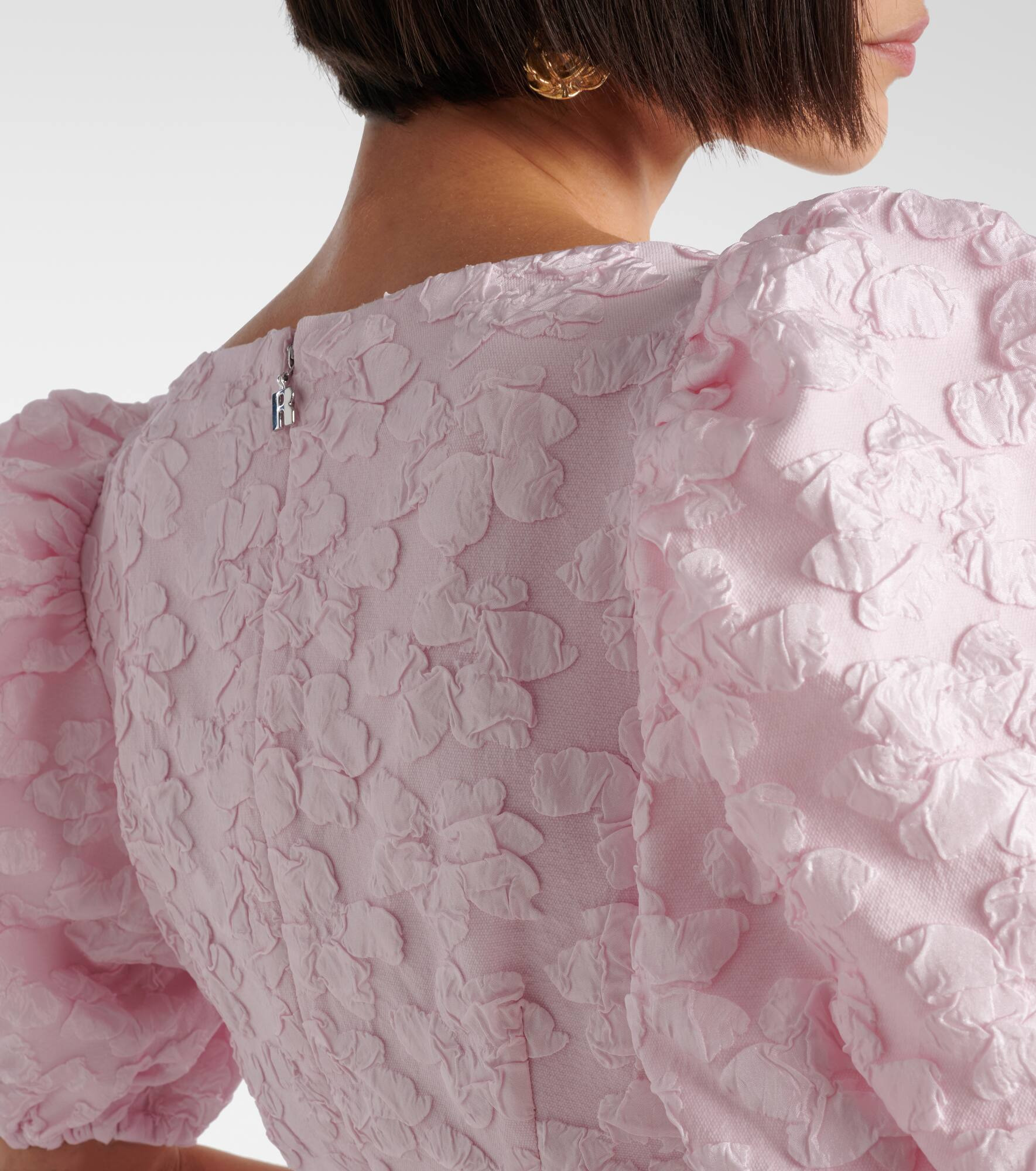 Cutout jacquard peplum top - 6