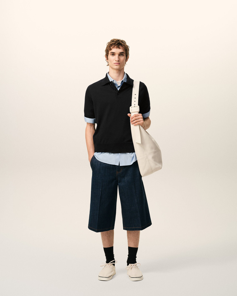 AMI Paris BLACK WOOL SHORT SLEEVES AMI DE COEUR POLO outlook