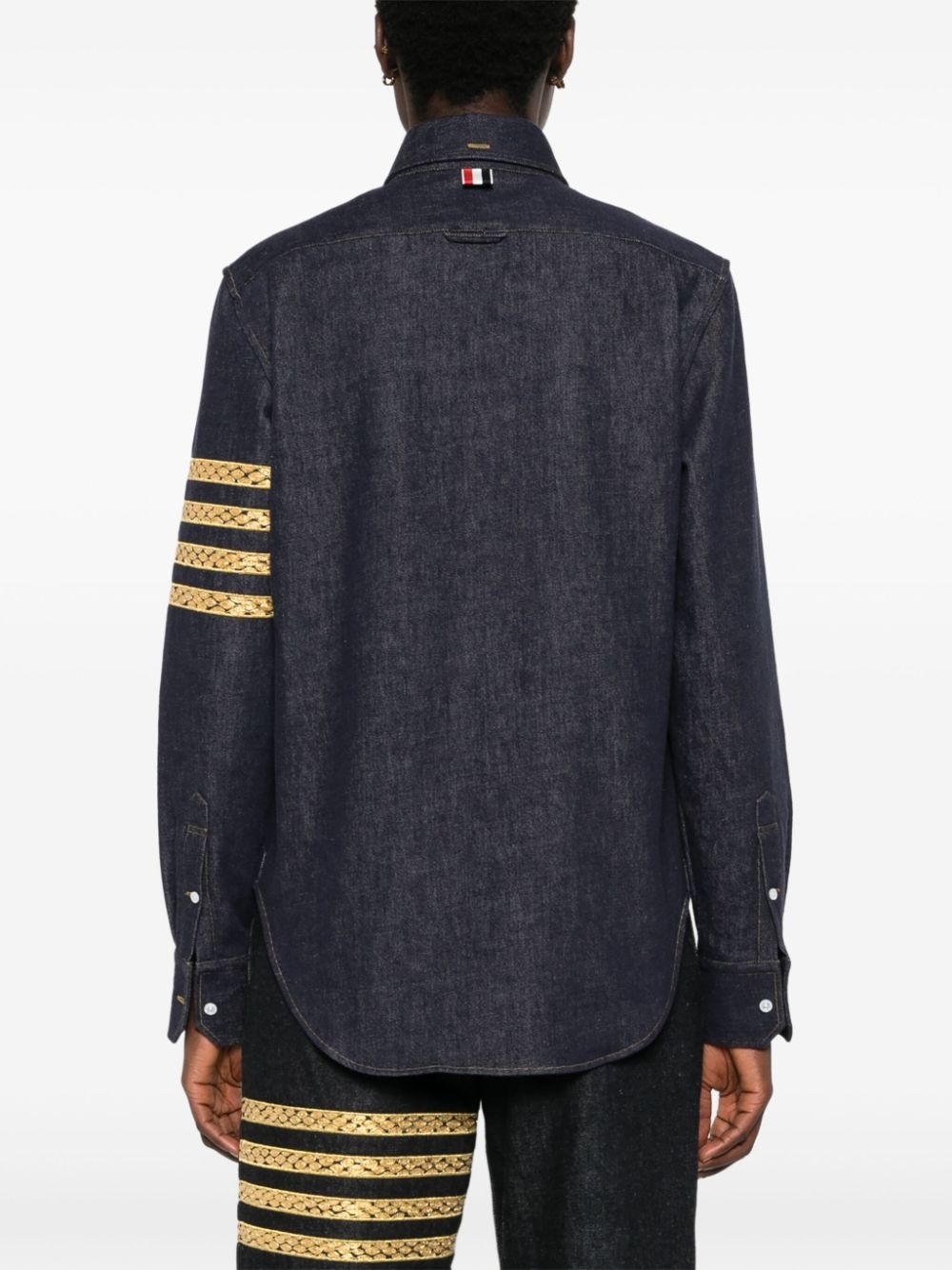 snake 4-Bar denim shirt - 4