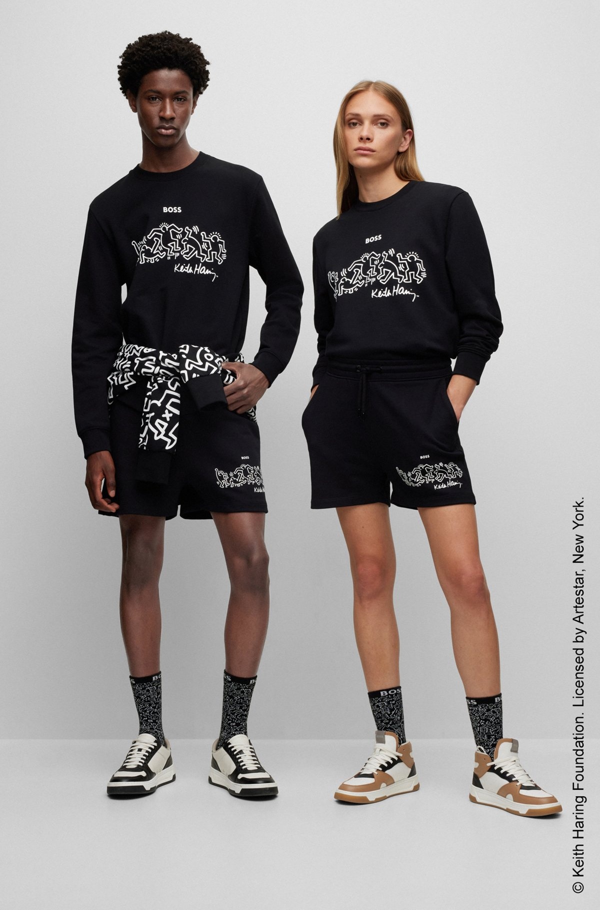 BOSS X KEITH HARING GENDER-NEUTRAL COTTON-BLEND SWEATSHIRT WITH SPECIAL ARTWORK - 2