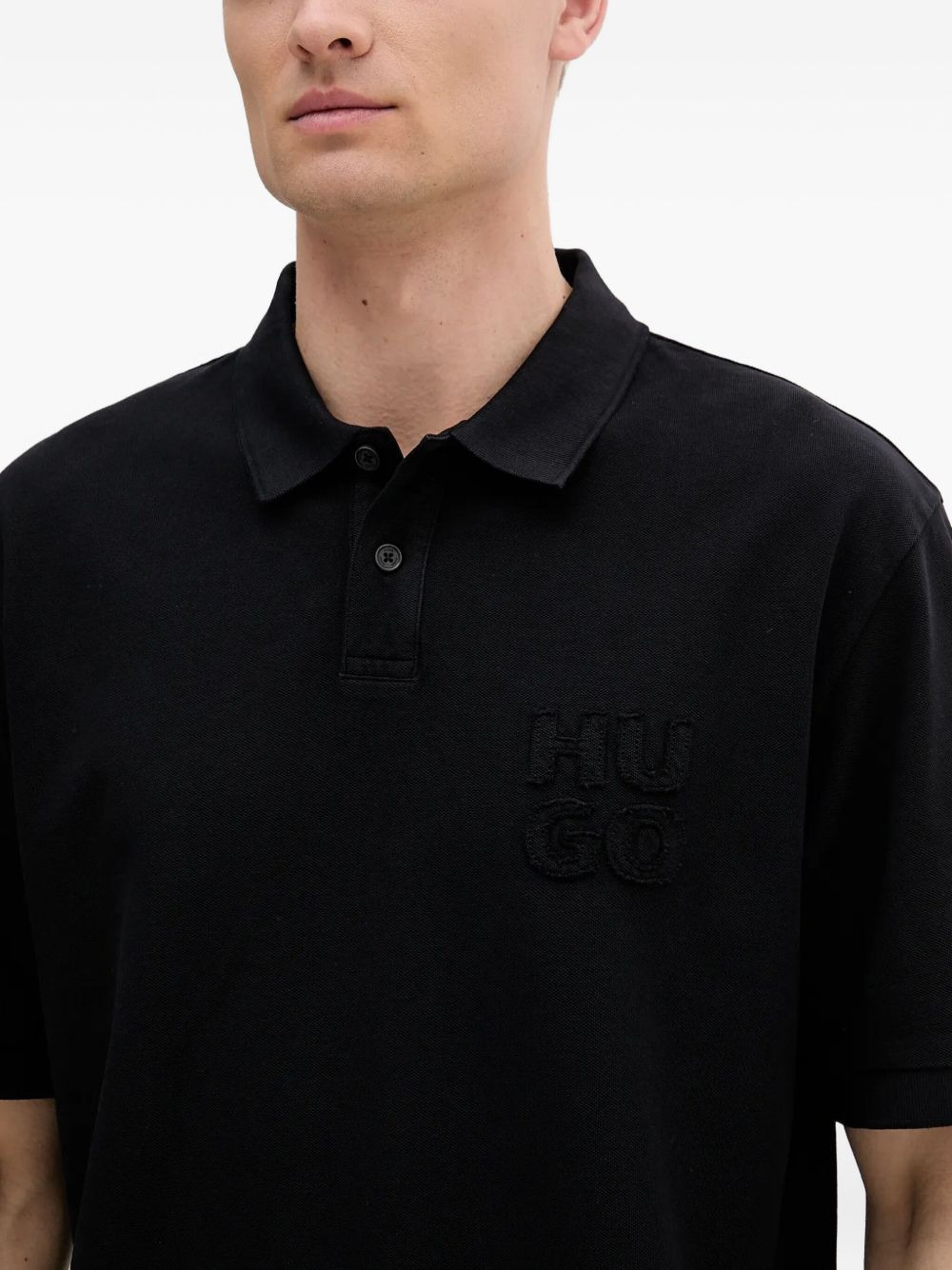 embroidered-logo polo shirt - 3