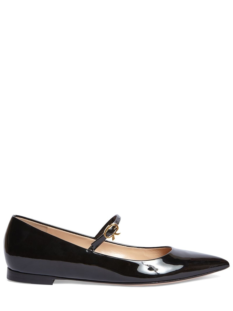 5mm Ribbon patent leather MaryJane flats - 1