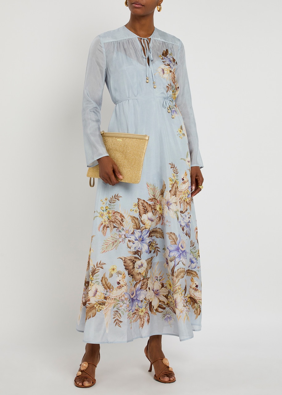 Zimmermann Coco Billow Floral-print Satin Maxi Dress - 4