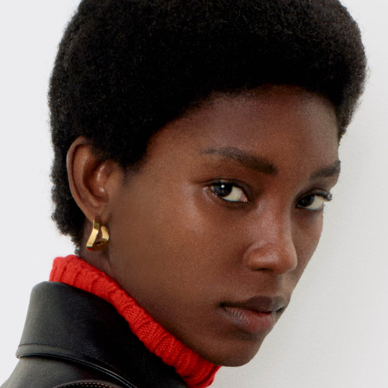 CELINE Formes Abstraites Square Hoops in Brass with Gold Finish outlook