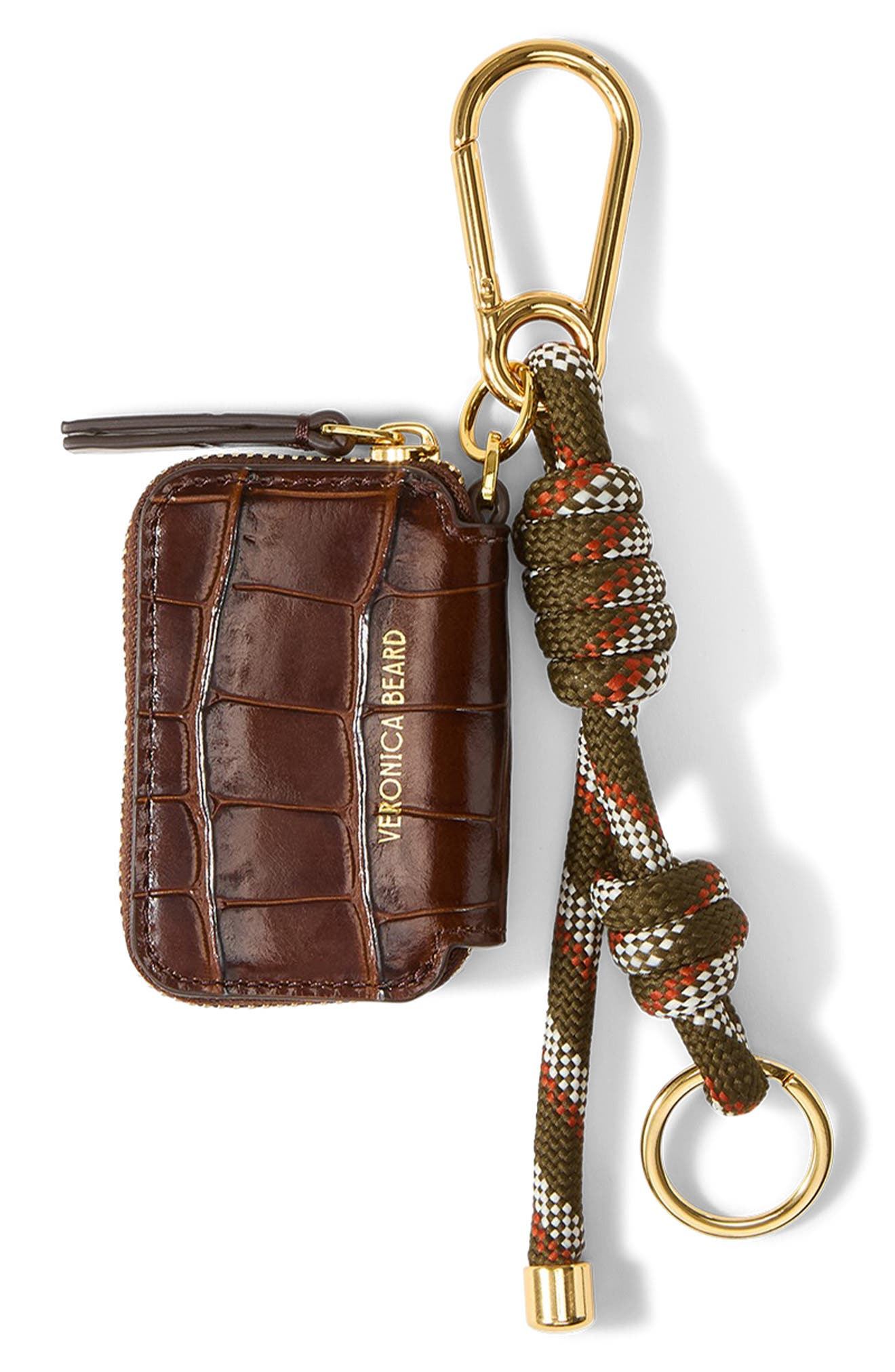 Veronica Beard Croc Zip Pouch Bag Charm in Chestnut Multi at Nordstrom - 3