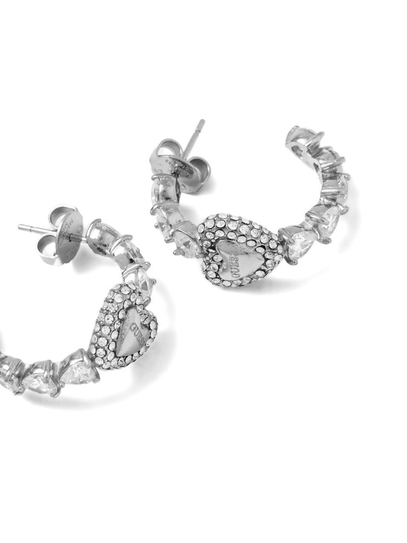GUESS USA Beloved crystal-embellished heart earrings outlook