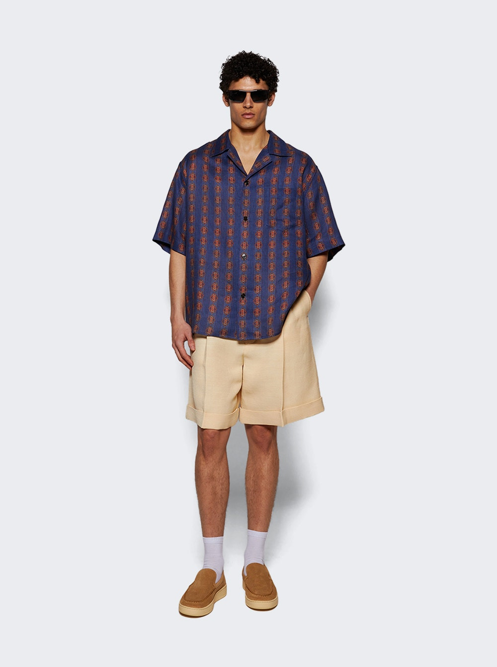 Silk Jute Textured Bermuda Shorts Butter - 5