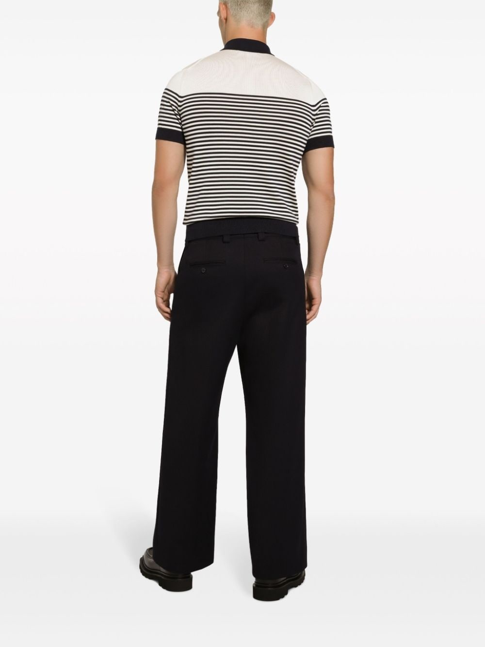 striped logo-embroidered polo shirt - 4