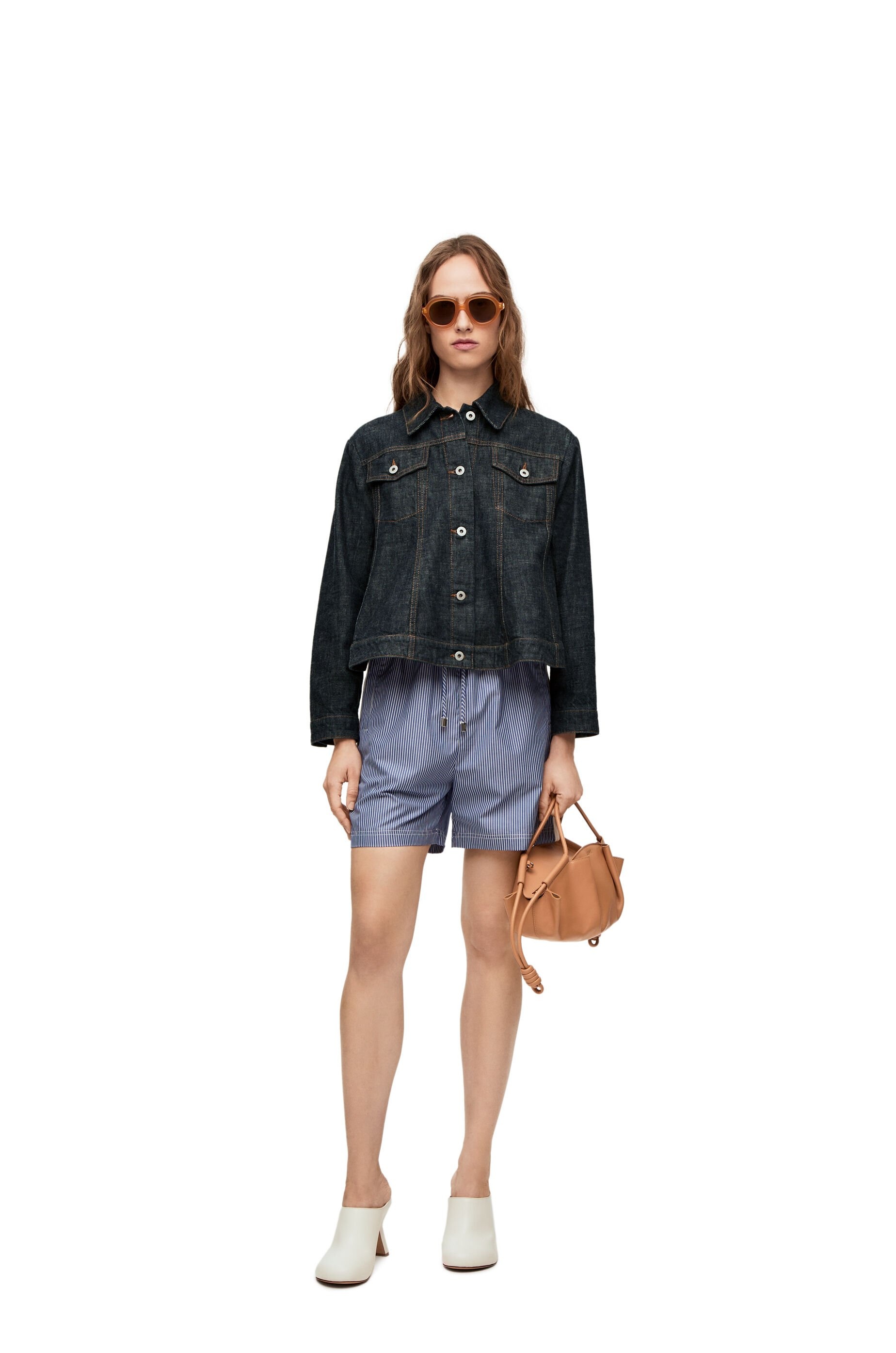 "Short trapeze jacket in denim - 2