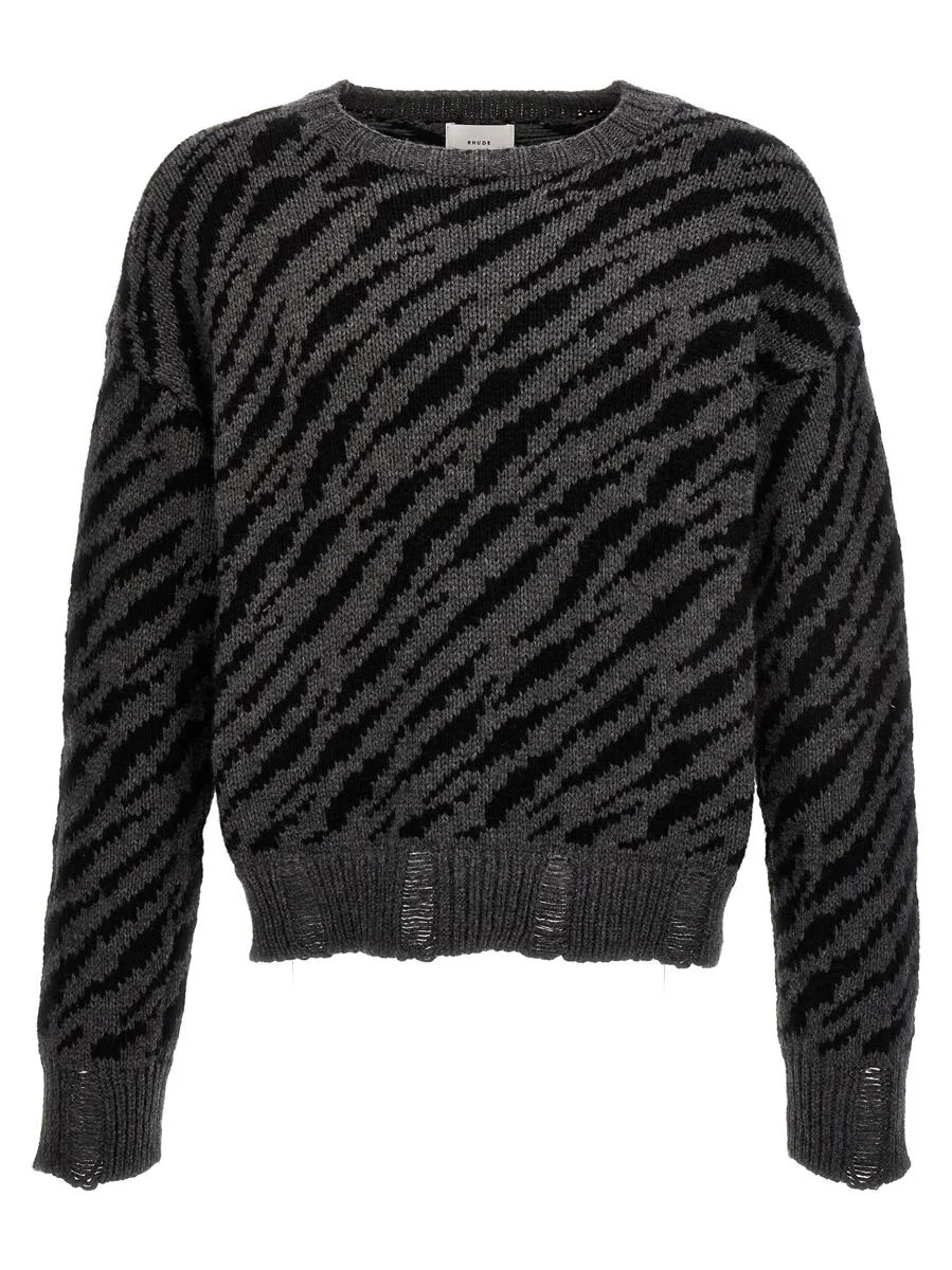 RHUDE 'ZEBRA' SWEATER - 1