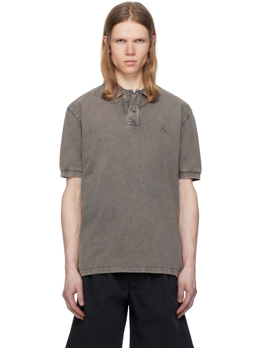 Tシャツ・カットソー Isabel Marant SS25 'Afko' polo shirt (PL0003HAC1K01H 02FK) ISABEL MARANT: Polo shirt men - Black | Isabel Marant polo
