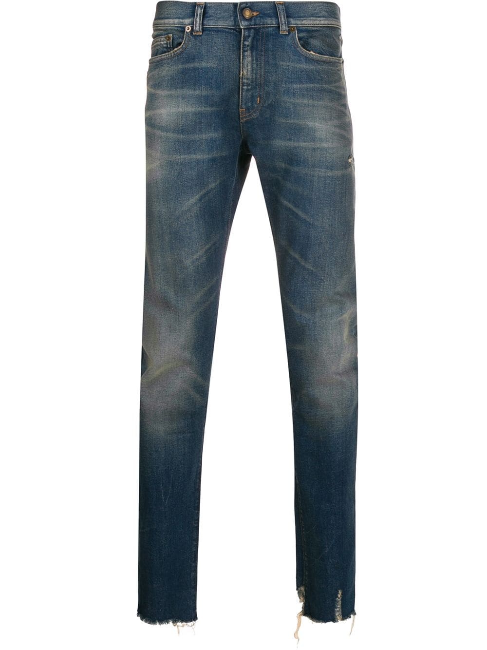 stonewashed straight leg jeans - 1