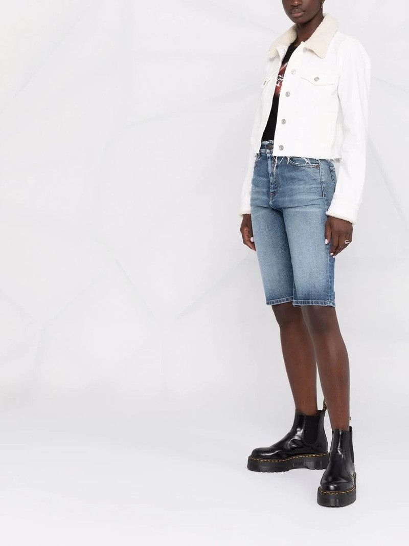 knee-length denim shorts 4