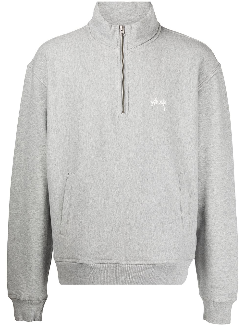 mock-neck zip-up sweatshirt - 1