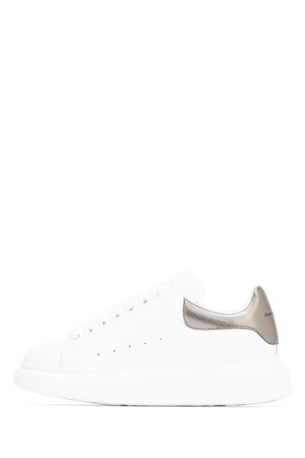White leather sneakers with lead leather heel - 3