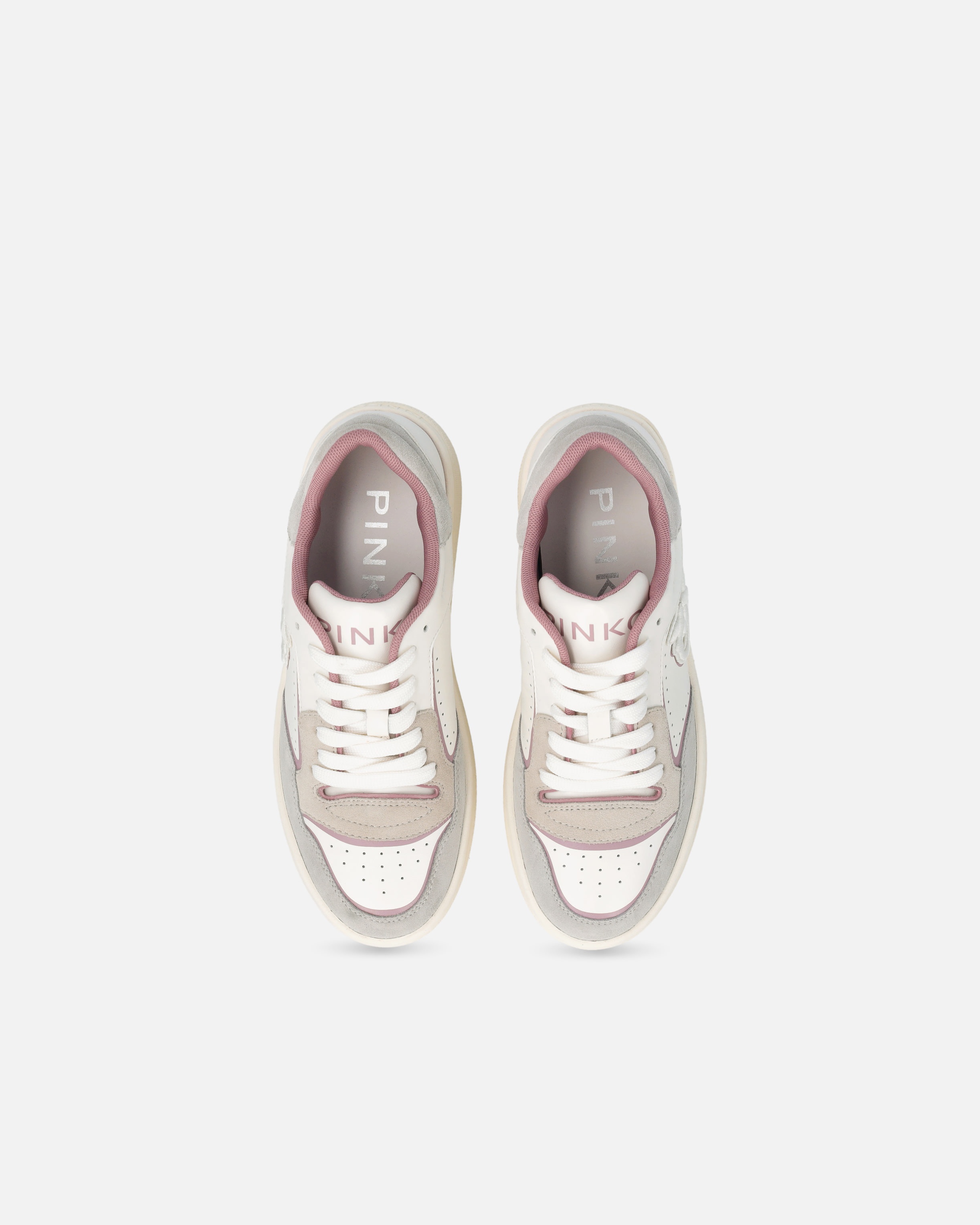 FLAT LEATHER SNEAKERS WITH EMBROIDERED LOGO - 9
