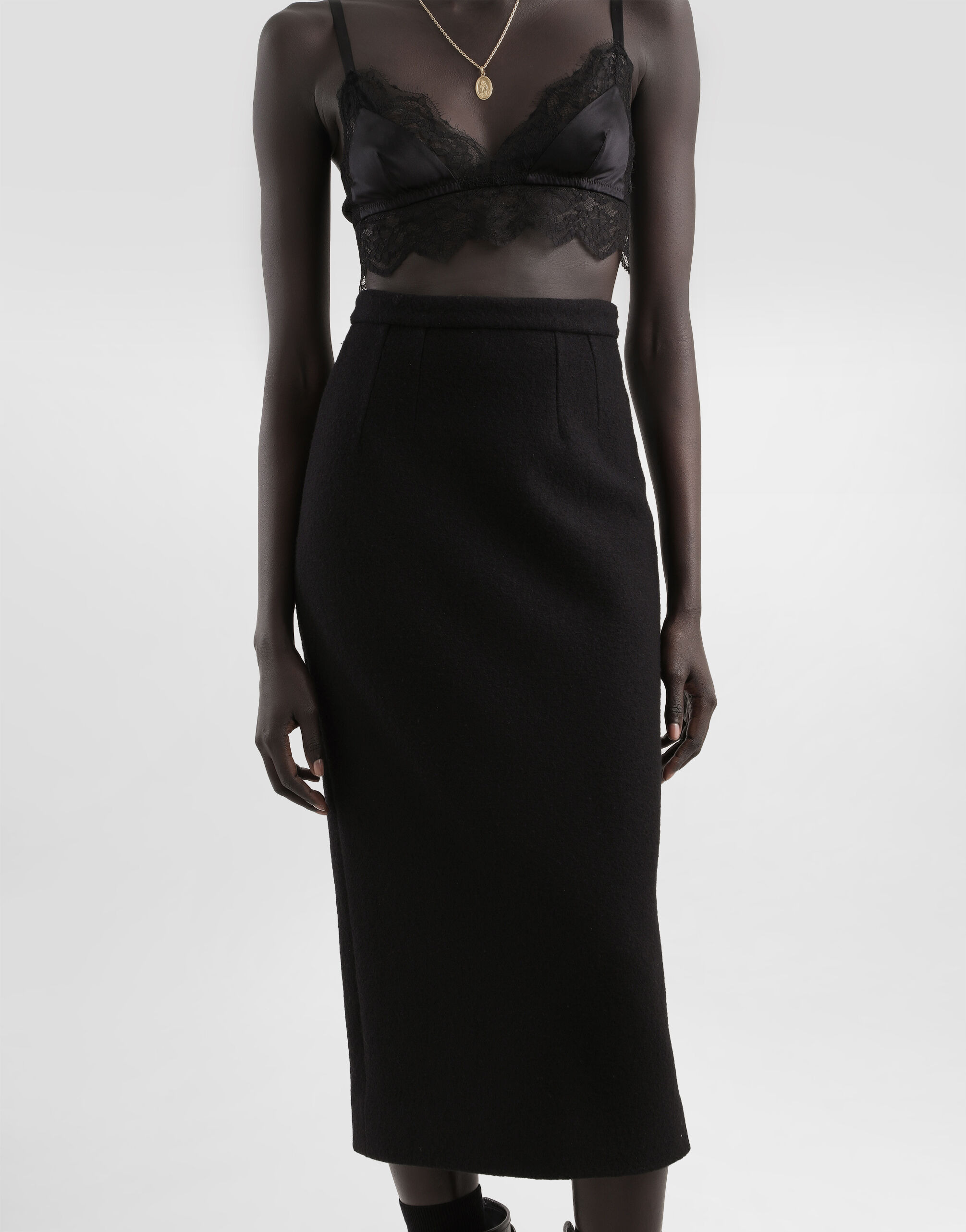 Wool pencil skirt - 4