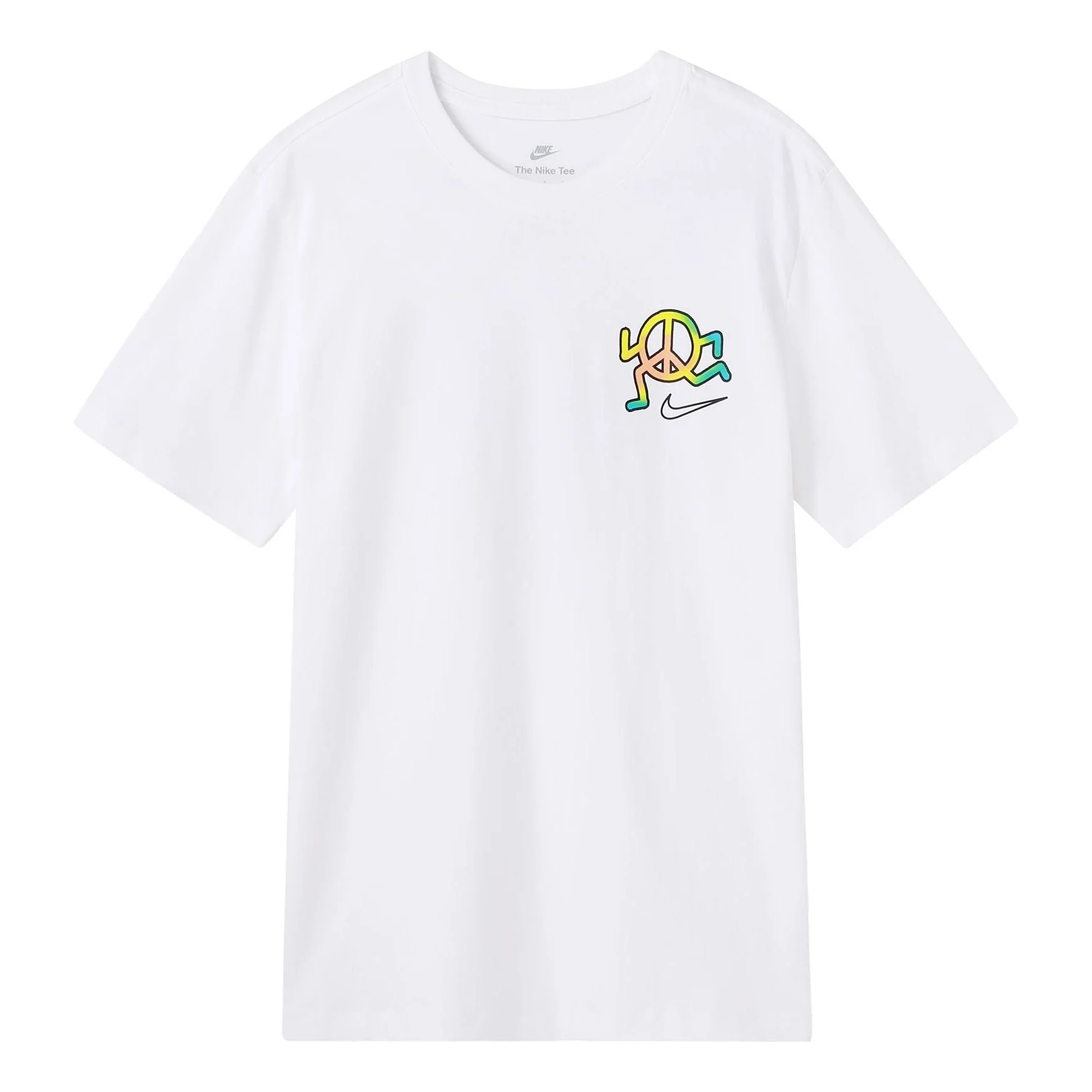 Nike Sportswear 뒤 알파벳 기하학 인쇄 스포츠 둥근 목 짧은 소매 백색 DQ1079-100 - 1