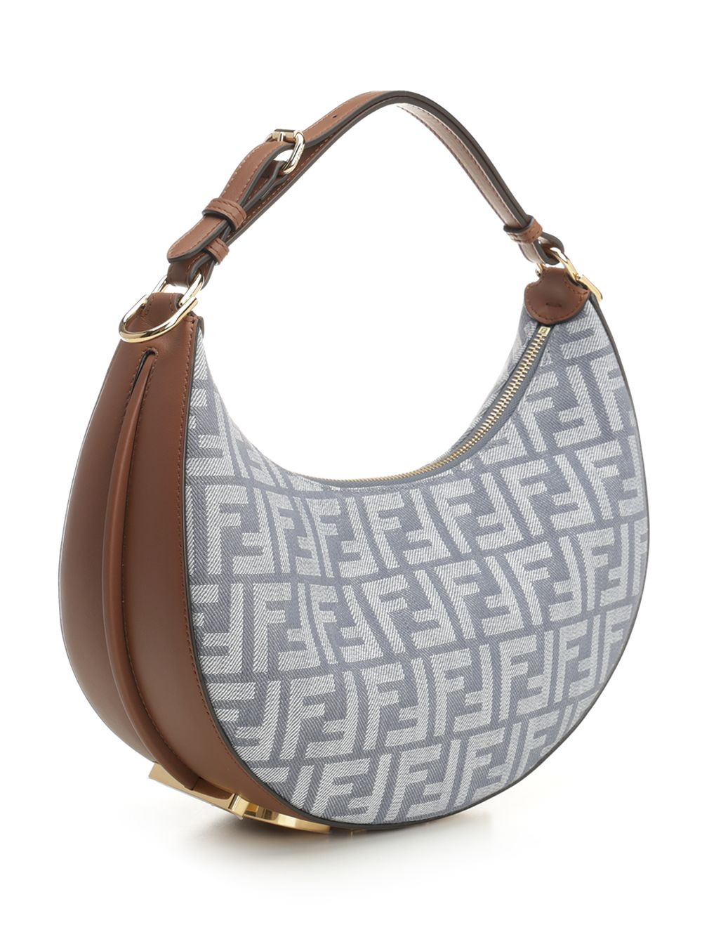 Fendigraphy Small Canvas All Over Ff Shoulder Bags Blue - 2