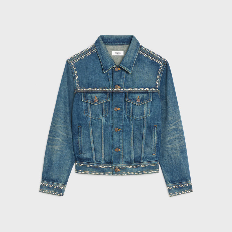 le palace trucker jacket in dark union wash 1