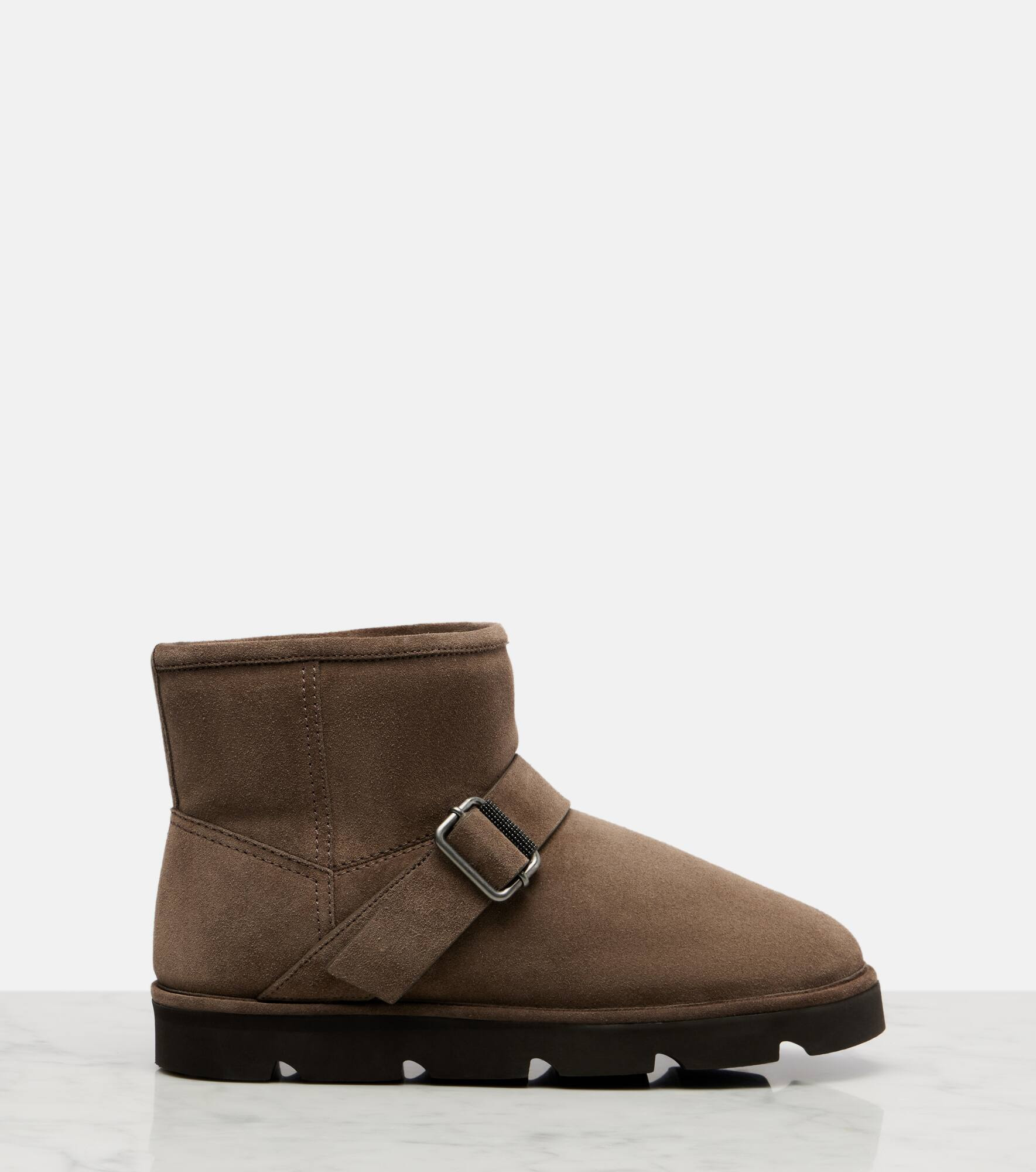 Shearling-lined suede ankle boots - 4
