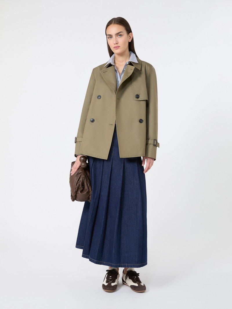 WEEKEND Max Mara Cropped, water-repellent gabardine trench coat - MUD outlook