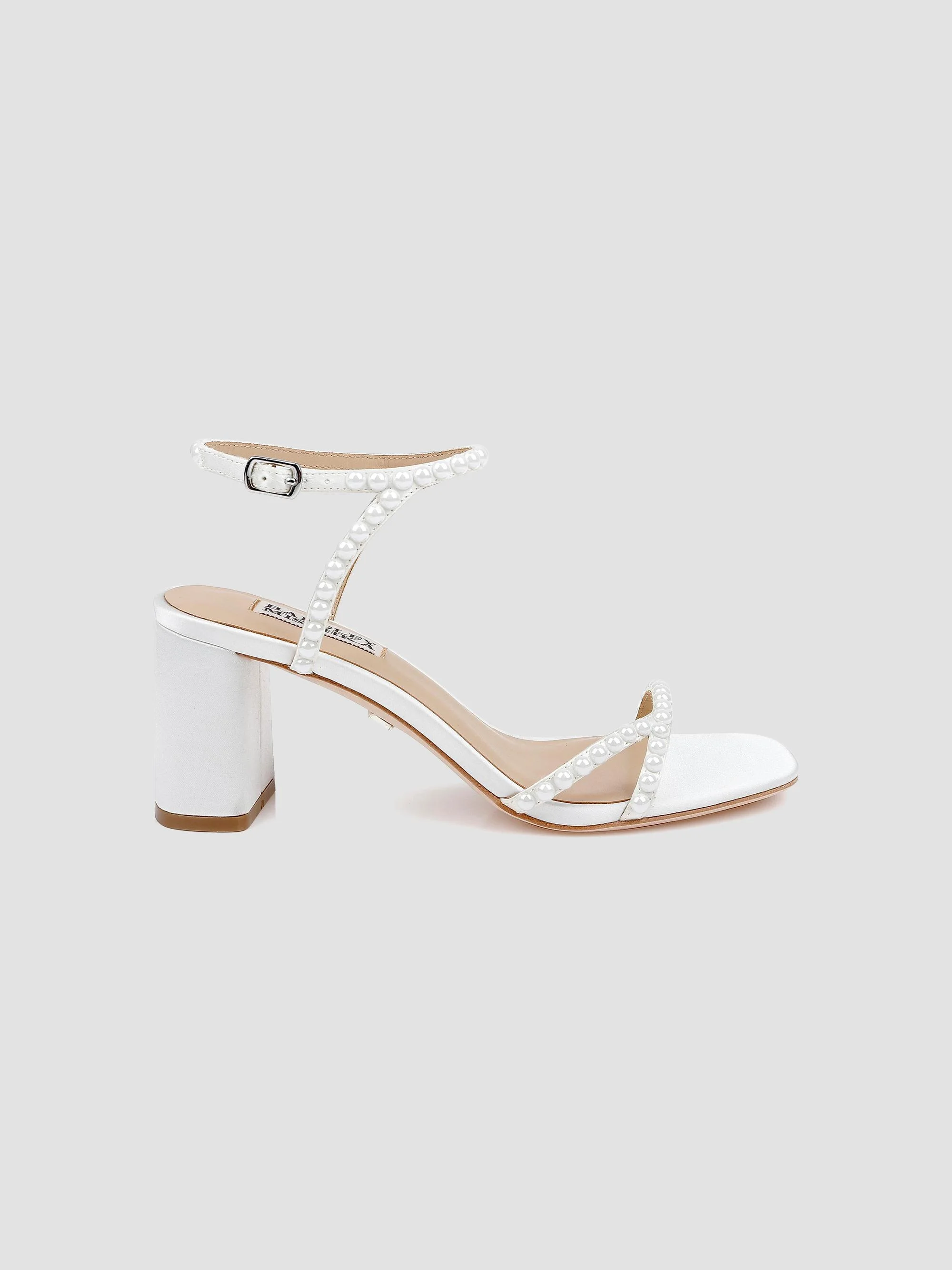 Women's Giabella 65MM Imitation Pearl-Embellished Satin Sandals - White Satin - 1