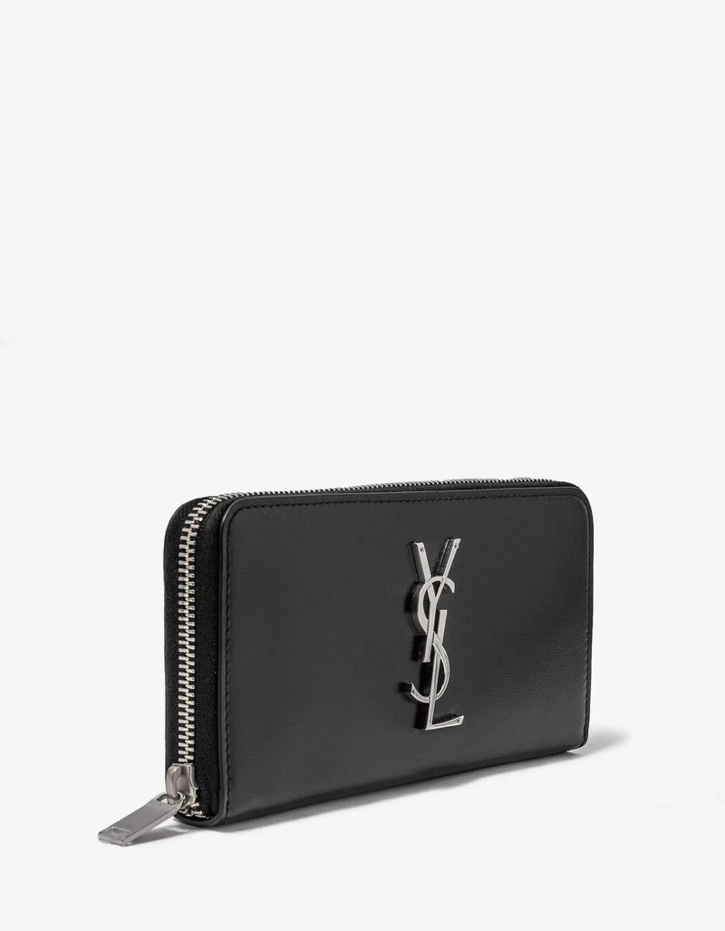 SAINT LAURENT Saint Laurent Black Cassandre Zip Long Wallet outlook