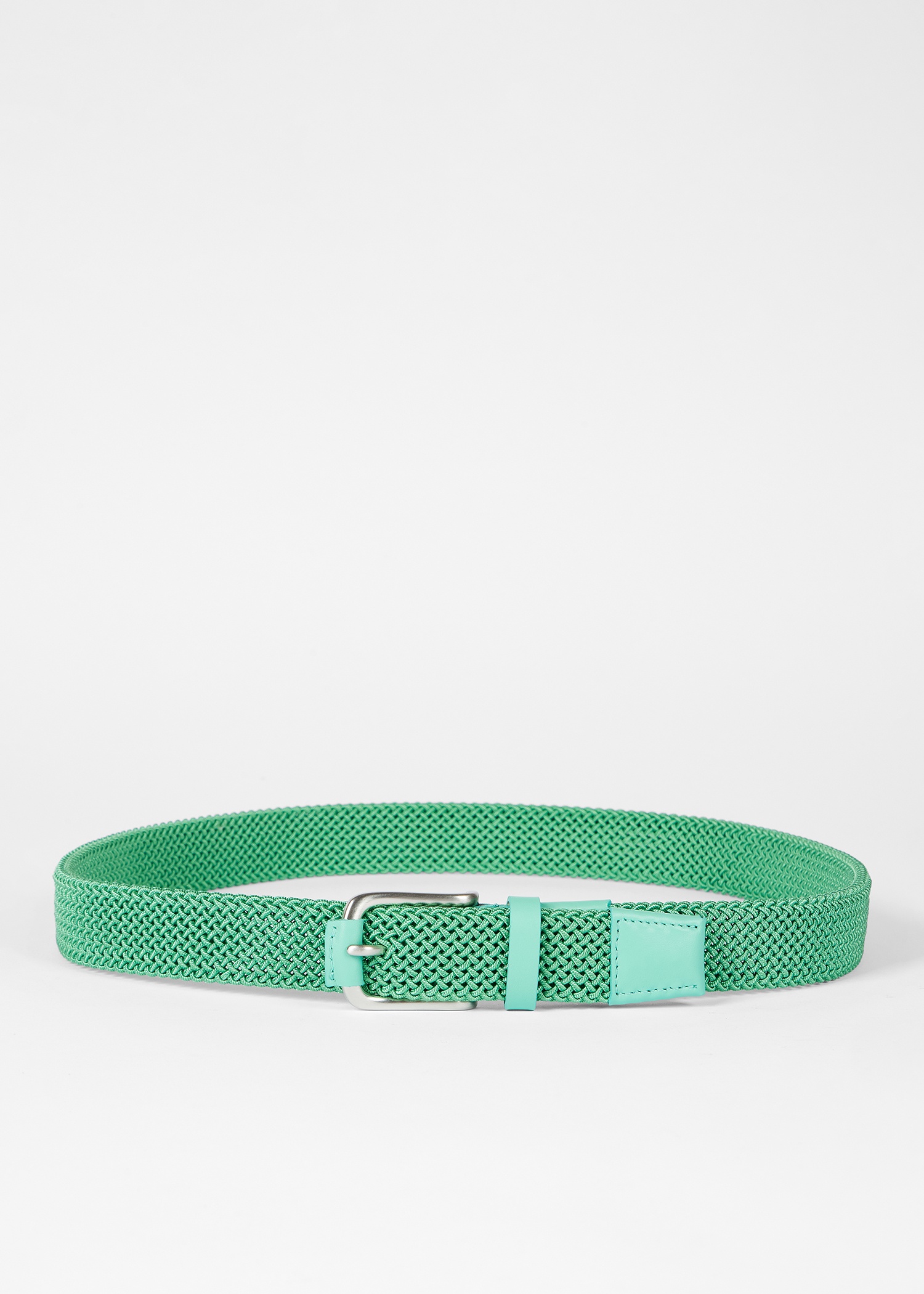 Mint Green Woven Stretch Belt - 2