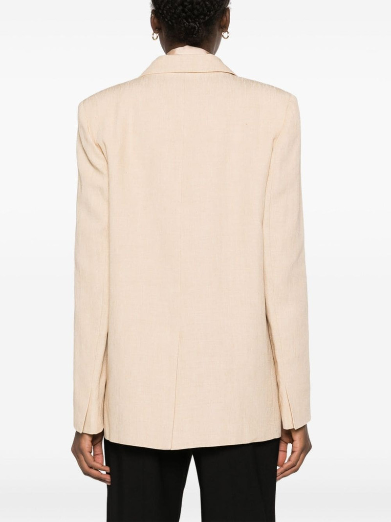 double-breasted linen blend blazer 4