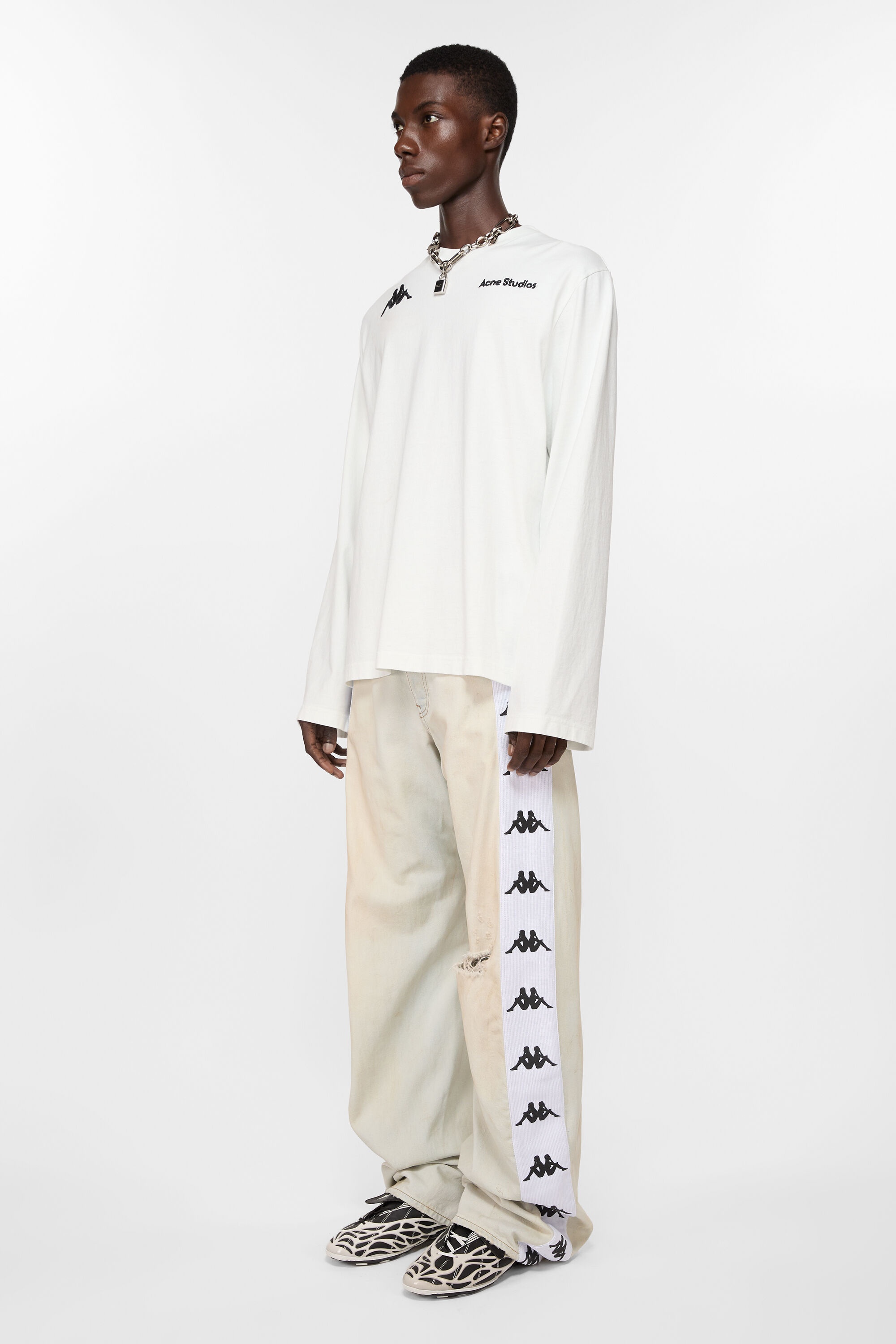 Lace-up sneakers - Acne Studios x Kappa - Black/white - 3
