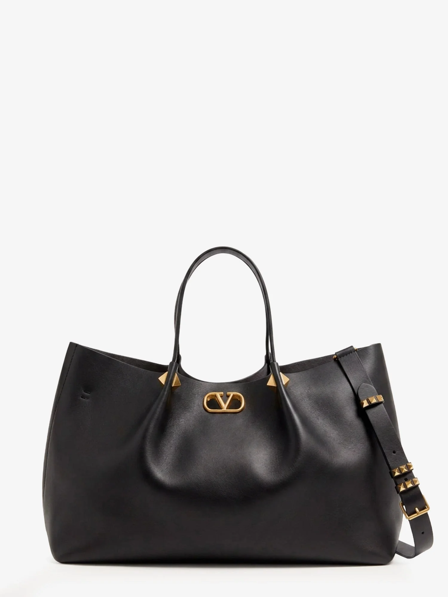 Large Vlogo Signature Leather Tote Bag - 1