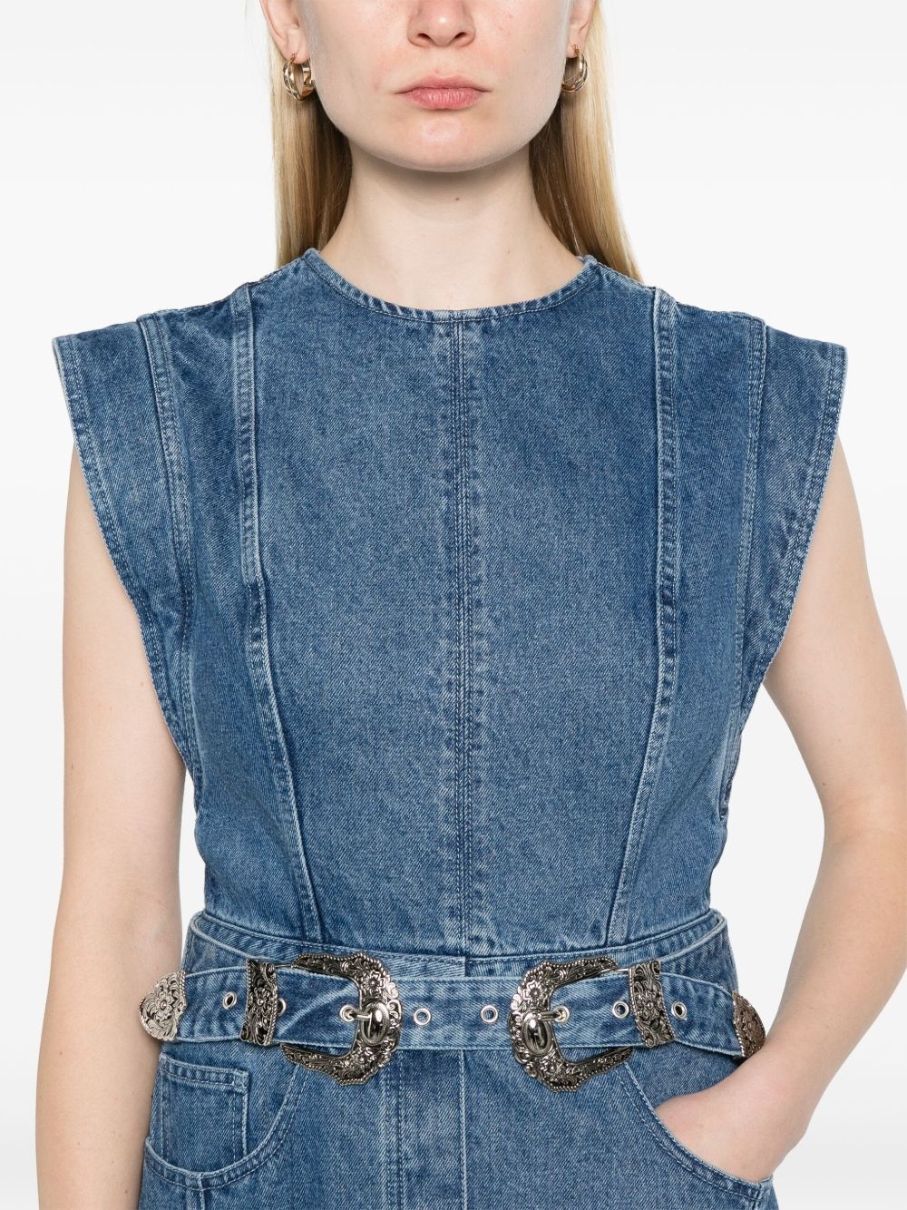 denim midi dress - 5