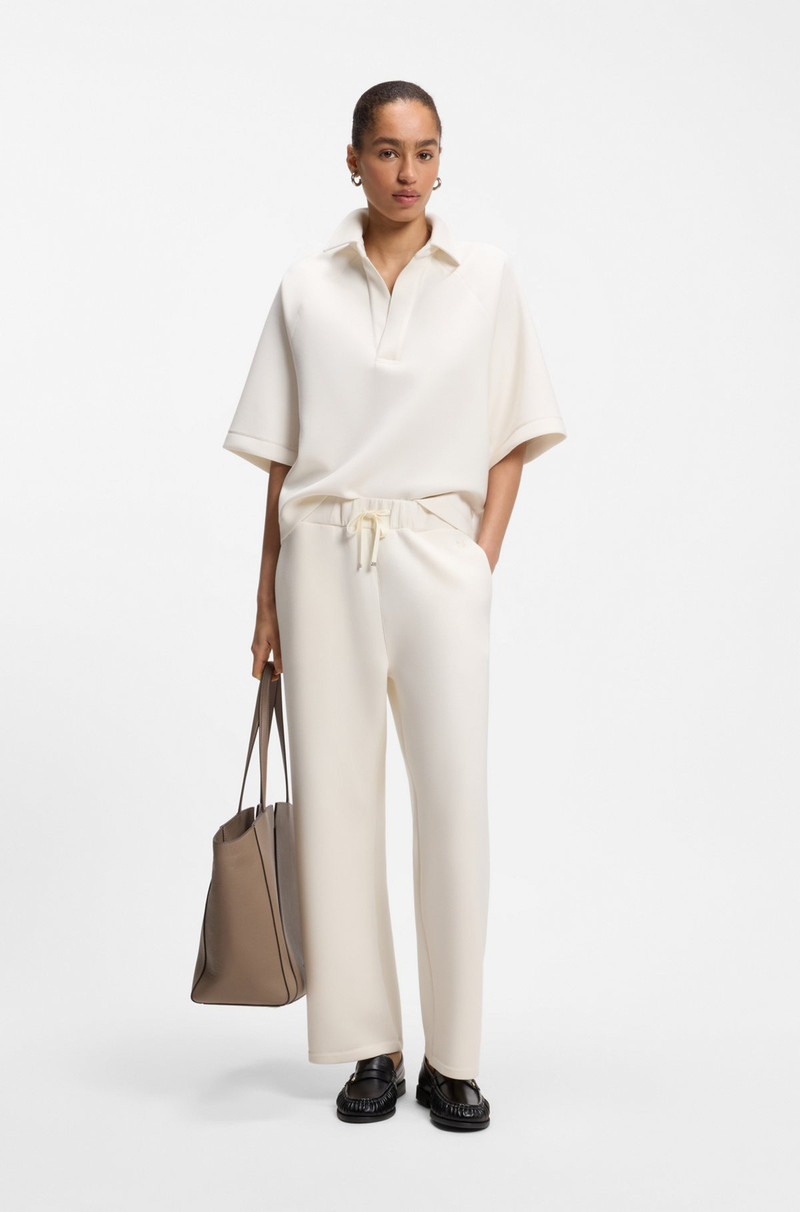 BOSS RELAXED-FIT BARREL-LEG PANTS IN DOUBLE-LAYER SCUBA JERSEY outlook