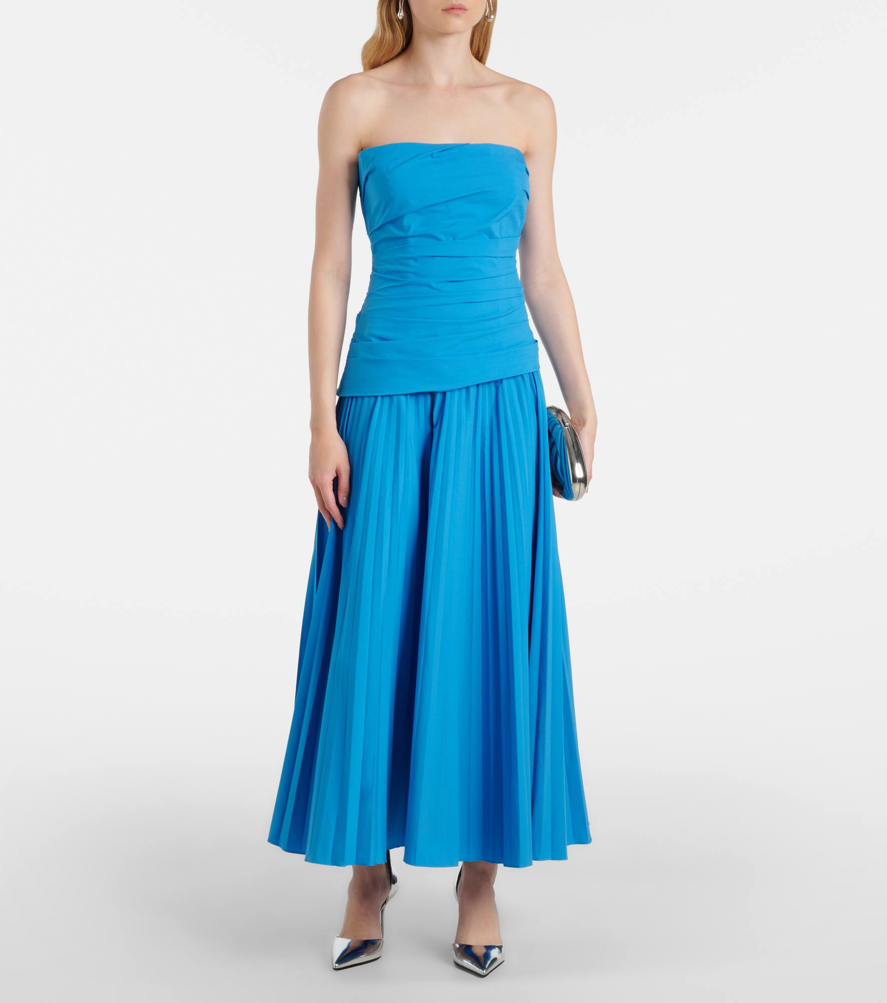 Arie strapless cotton-blend midi dress - 2