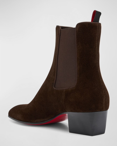 Christian Louboutin Men's Rosalio Leather Red-Sole Chelsea Boots outlook