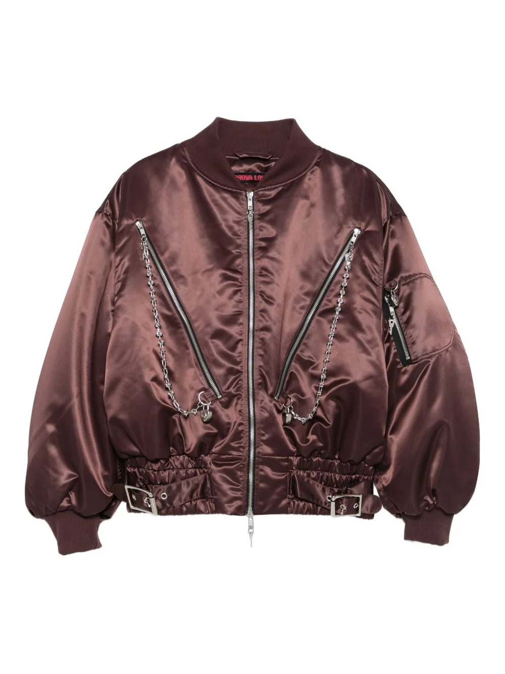 chain-embellished bomber jacket - 1