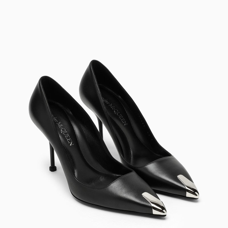 Alexander Mcqueen Black Décolleté With Metal Tip Women - 2