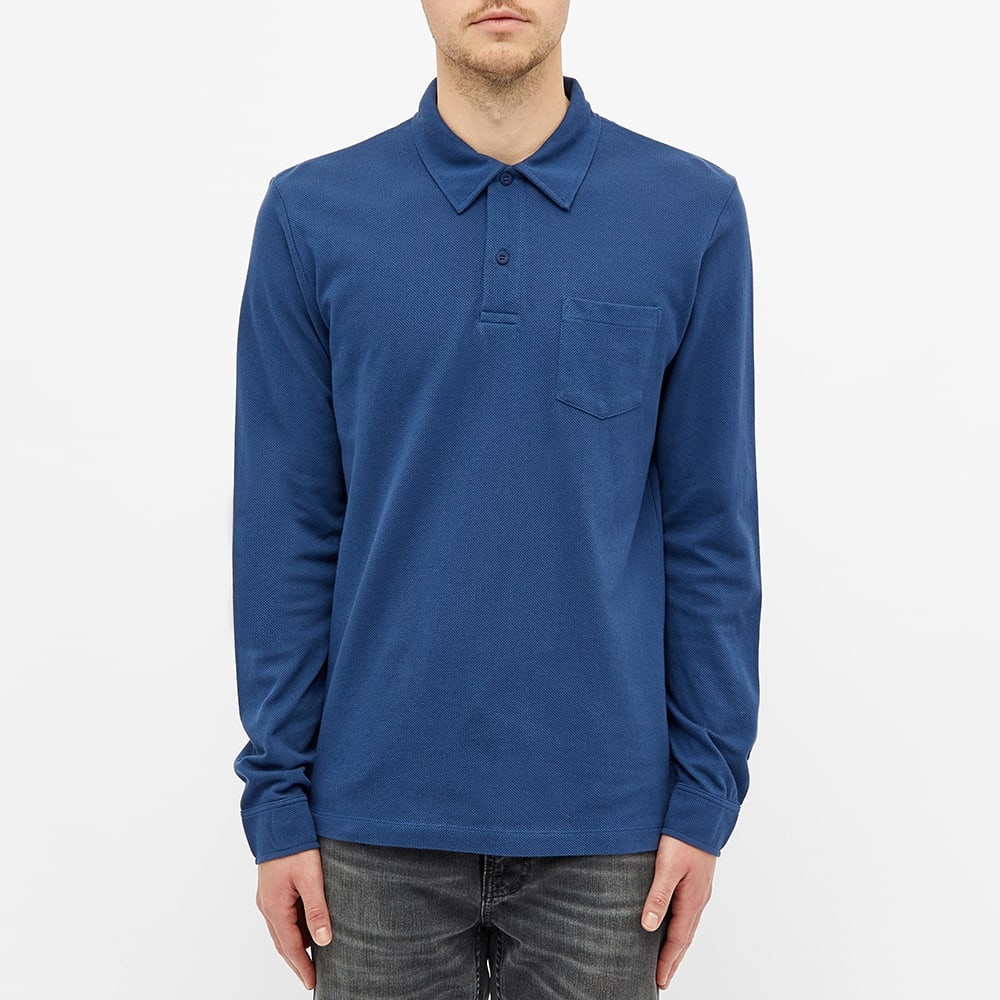 Sunspel Long Sleeve Riviera Polo - 3