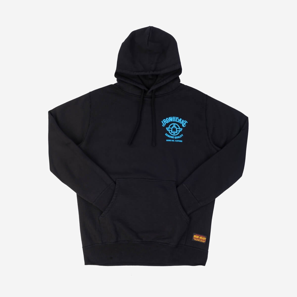 IHSW-59-BLK Printed 14oz Ultra Heavyweight Loopwheel Cotton Hoodie - Black - 1