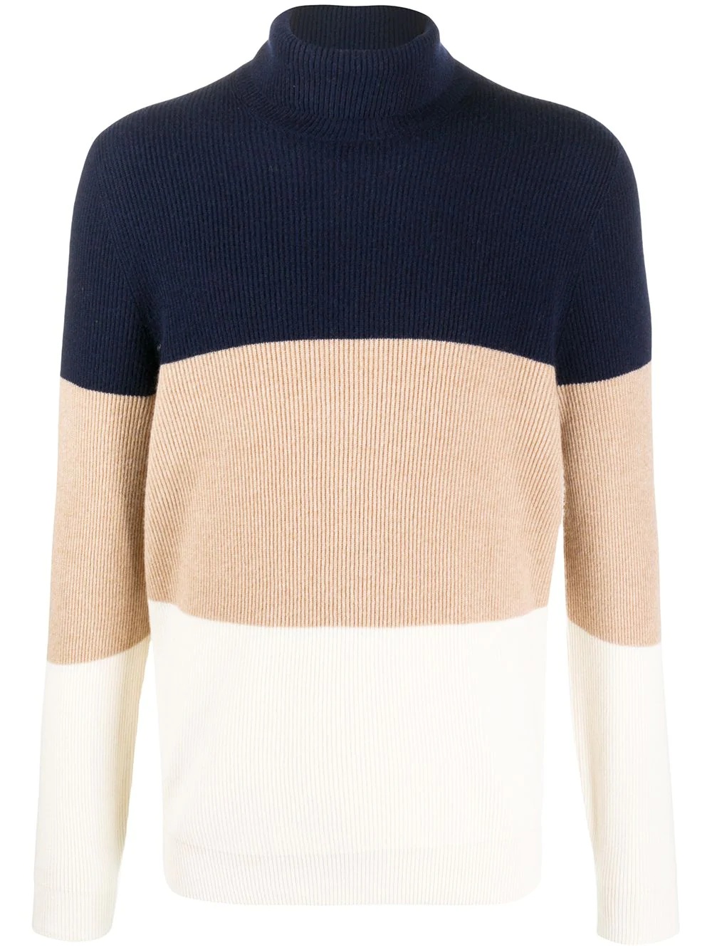 colour-block roll neck jumper - 1